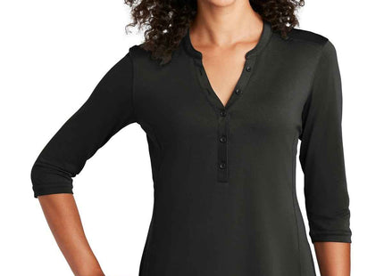 Port Authority Women's UV Choice Pique Henley LK750 Black