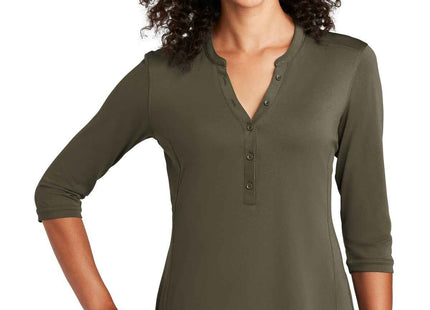 Port Authority Women's UV Choice Pique Henley LK750 Deep Olive