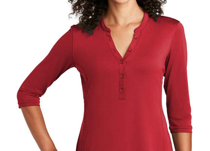 Port Authority Women's UV Choice Pique Henley LK750 Rich Red
