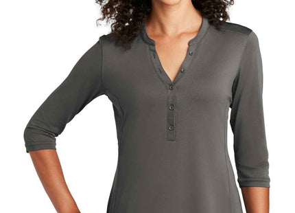 Port Authority Women's UV Choice Pique Henley LK750 Sterling Grey