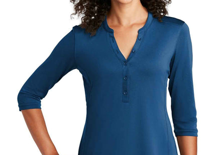 Port Authority Women's UV Choice Pique Henley LK750 True Blue