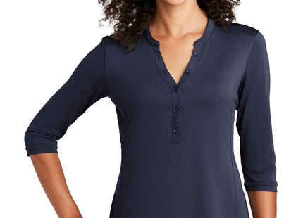 Port Authority Women's UV Choice Pique Henley LK750 True Navy