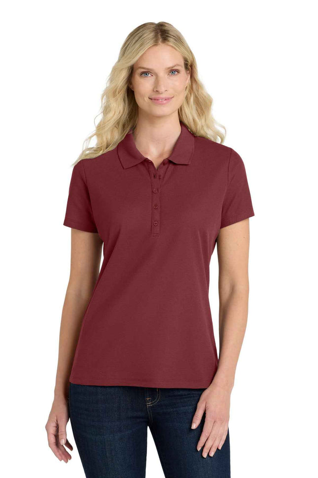 Port Authority Women's SuperPro React Polo LK810 Burgundy