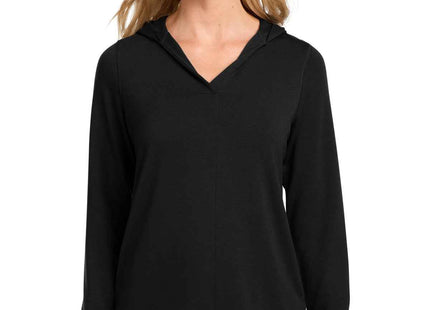 Port Authority Women's Microterry Pullover Hoodie LK826 Deep Black