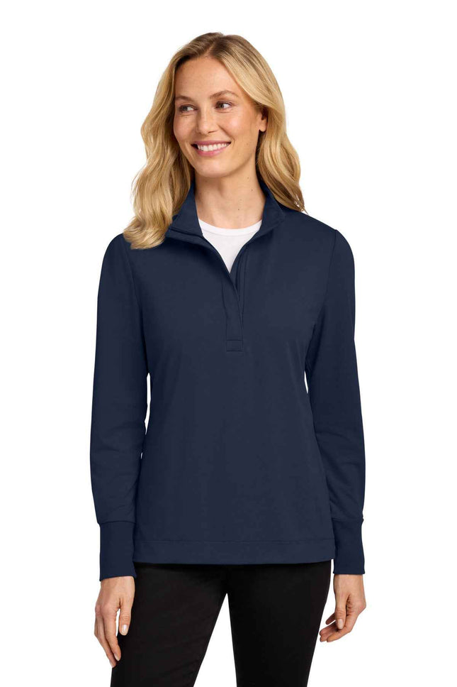 Port Authority Women's Fairway Stretch 1/4Zip LK829 River Blue Navy