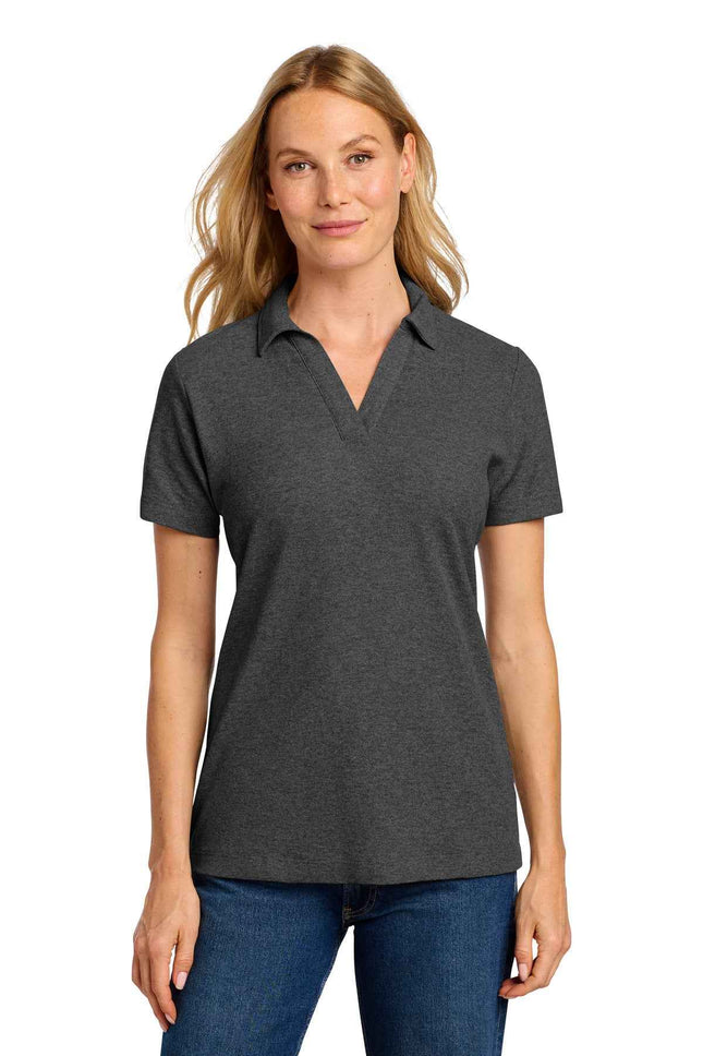 Port Authority Women's CFREE Cotton Blend Pique Polo LK867 Charcoal Heather
