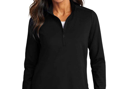 Port Authority Women's CFREE Double Knit 1/4Zip LK880 Deep Black