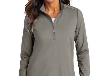 Port Authority Women's CFREE Double Knit 1/4Zip LK880 Smoke Grey