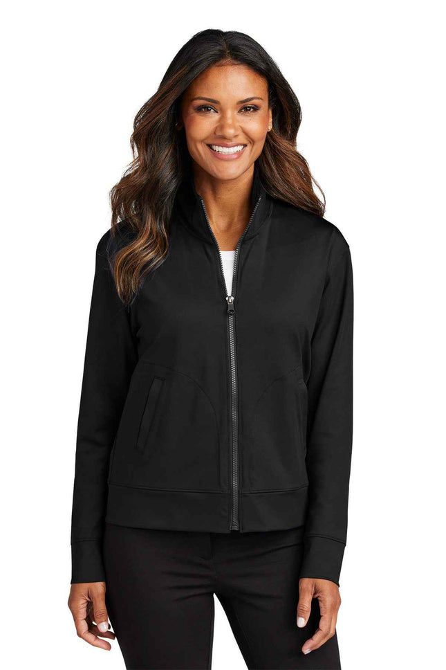 Port Authority Women's CFREE Double Knit FullZip LK881 Deep Black