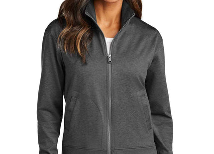 Port Authority Women's CFREE Double Knit FullZip LK881 Grey Steel Heather