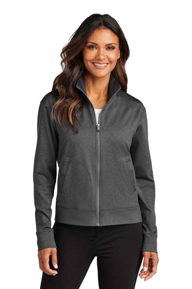 Port Authority Women's CFREE Double Knit FullZip LK881 Grey Steel Heather
