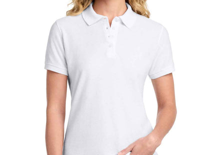 Port & Co Women's Core Blend Pique Polo LKP155 White