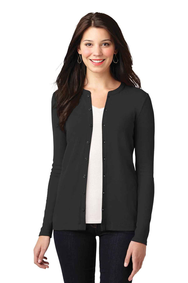 Port Authority Women's Concept Stretch ButtonFront Cardigan LM1008 Black