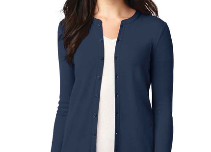 Port Authority Women's Concept Stretch ButtonFront Cardigan LM1008 Dress Blue Navy