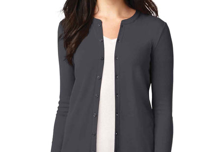 Port Authority Women's Concept Stretch ButtonFront Cardigan LM1008 Grey Smoke