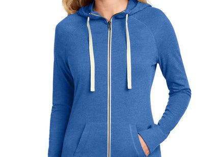 New Era Women's Sueded Cotton Blend FullZip Hoodie LNEA122 Royal Heather