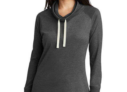 New Era Women's Sueded Cotton Blend Cowl Tee LNEA123 Black Heather