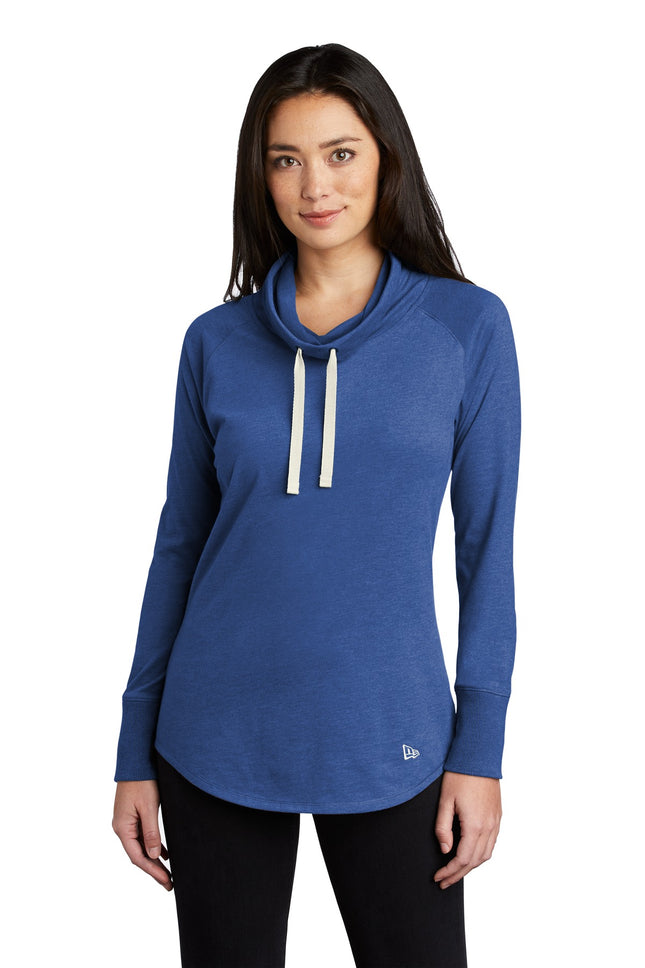 New Era Women's Sueded Cotton Blend Cowl Tee LNEA123 Royal Heather