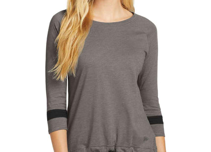 New Era Women's TriBlend 3/4Sleeve Tee LNEA136 Shadow Grey Black Solid