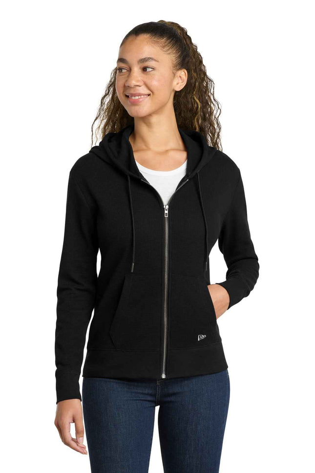 New Era Women's Thermal FullZip Hoodie LNEA141 Black