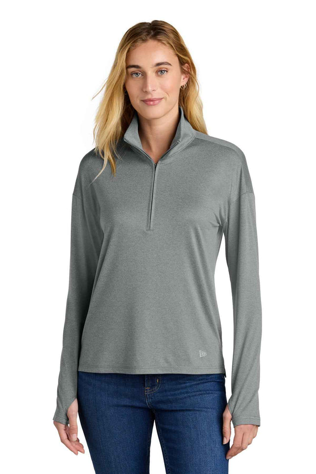 New Era Women's Power 1/2Zip LNEA228 Shadow Grey Heather