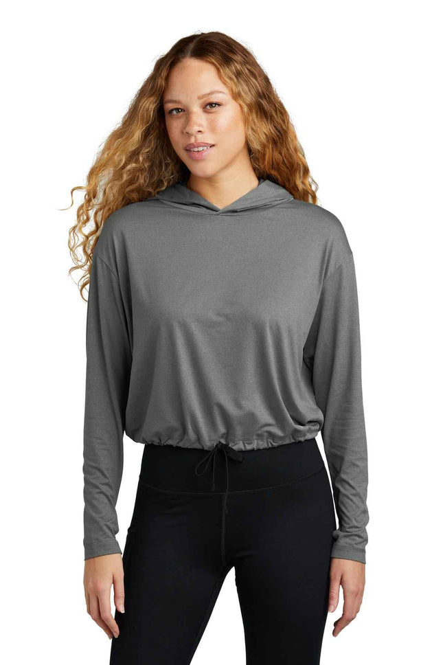 New Era Women's Power Long Sleeve Hoodie LNEA229 Shadow Grey Heather