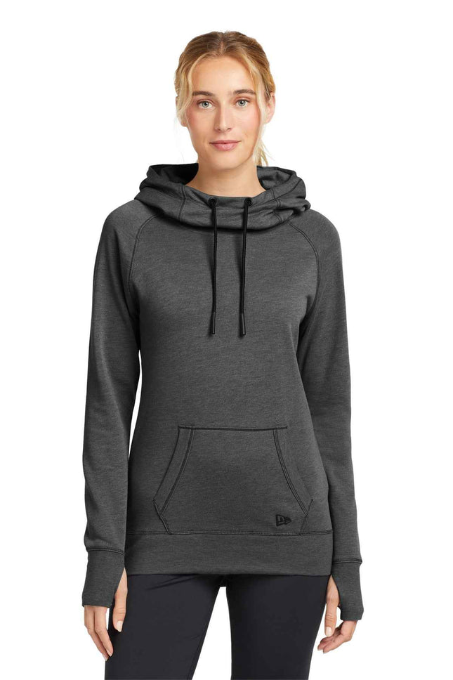 New Era Women's TriBlend Fleece Pullover Hoodie LNEA510 Black Heather