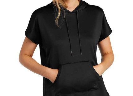 New Era Women's Performance Terry Short Sleeve Hoodie LNEA533 Black