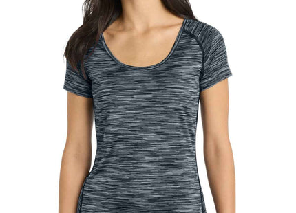 OGIO Women's Verge Scoop Neck LOE326 Blacktop Space Dye