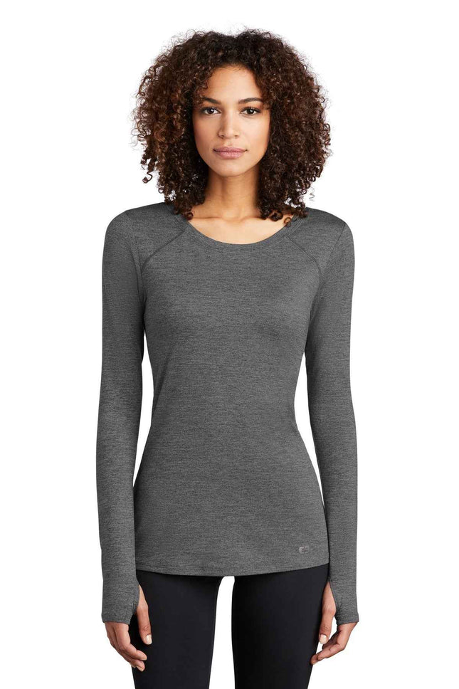 OGIO Women's Force Long Sleeve Tee LOE340 Gear Grey Heather