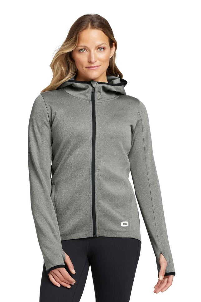 OGIO Women's Stealth FullZip Jacket LOE728 Heather Grey