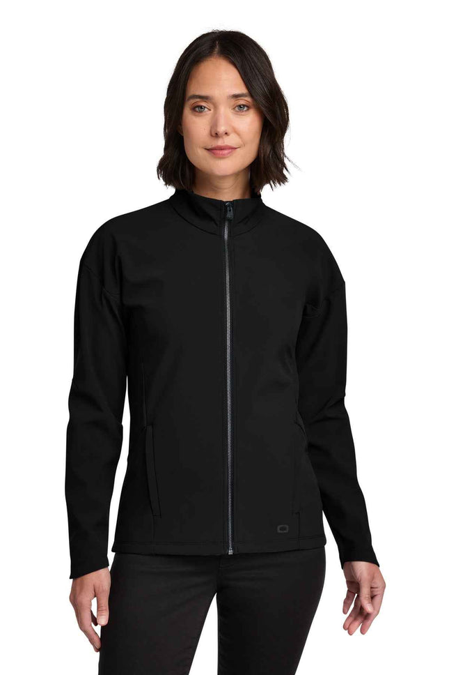 OGIO Women's Commuter FullZip Soft Shell LOG755 Blacktop