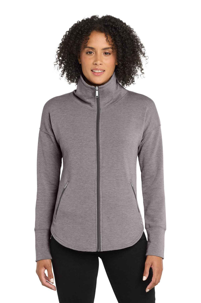 OGIO Women's Luuma FullZip Fleece LOG812 Petrol Grey Heather
