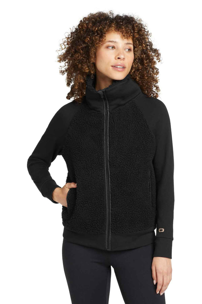 OGIO Women's Luuma Sherpa FullZip LOG815 Blacktop
