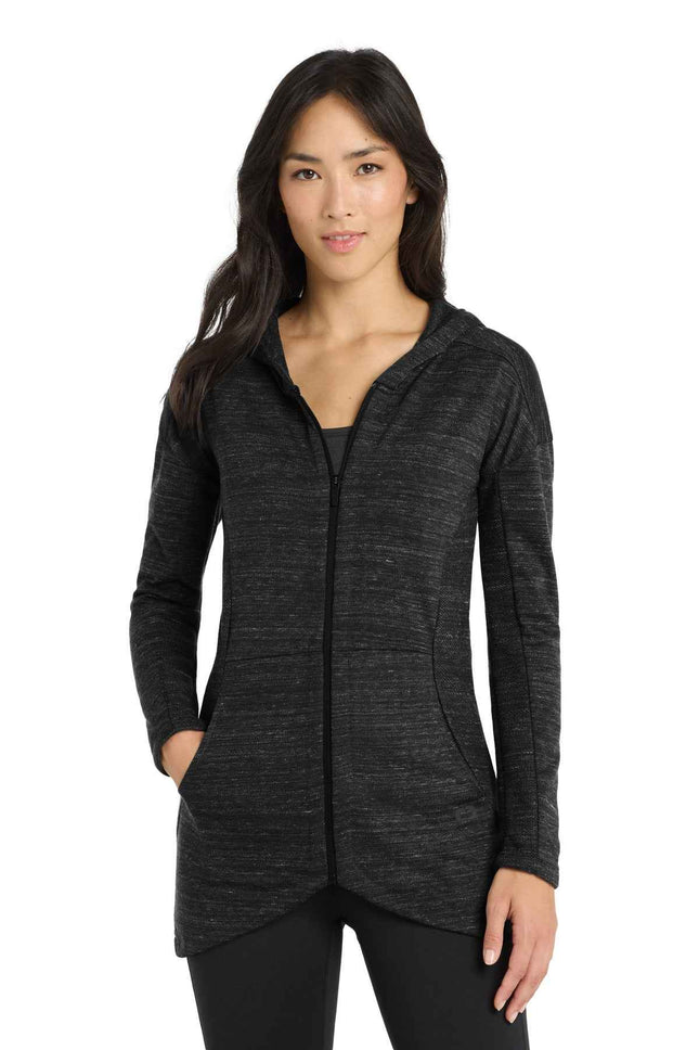OGIO Women's Flux FullZip Hoodie LOG823 Blacktop Heather