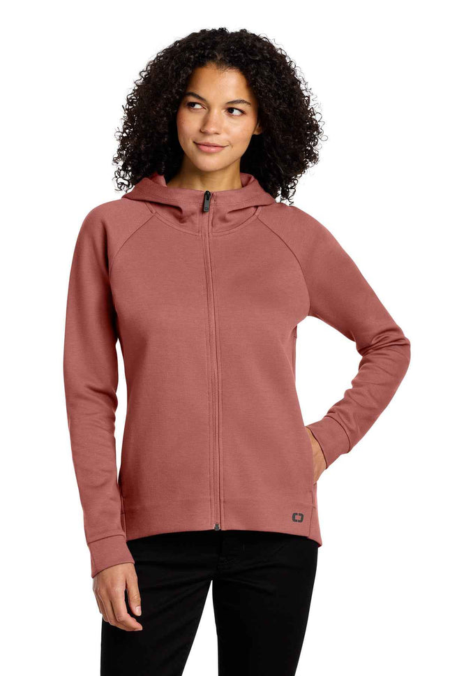 OGIO Women's Bolt FullZip Hoodie LOG850 Deep Rose