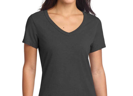 Port & Co Women's Beach Wash GarmentDyed VNeck Tee LPC099V Coal