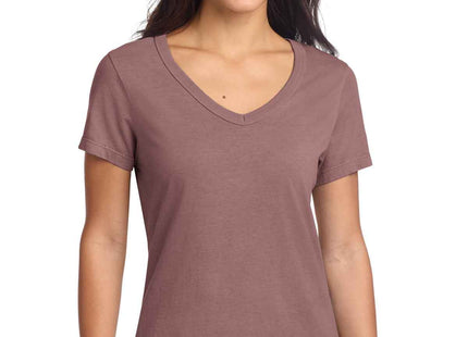 Port & Co Women's Beach Wash GarmentDyed VNeck Tee LPC099V Nostalgia Rose