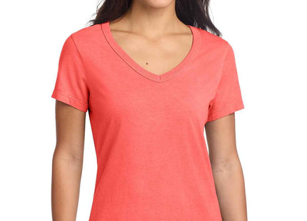 Port & Co Women's Beach Wash GarmentDyed VNeck Tee LPC099V Poppy