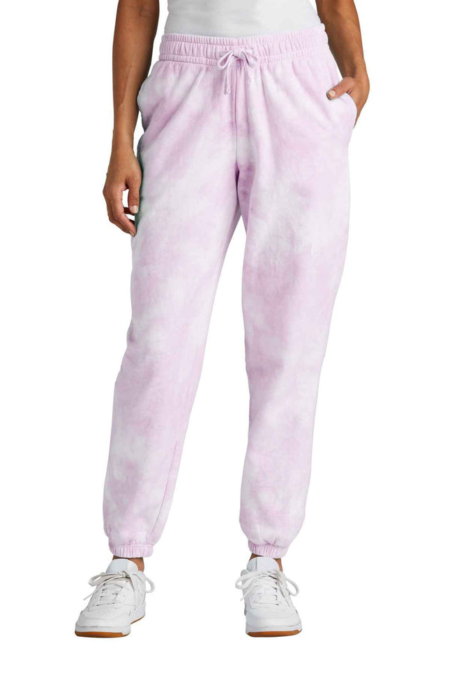 Port & Co Women's Beach Wash Cloud TieDye Sweatpant LPC140P