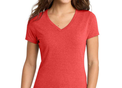 Port & Co Women's TriBlend VNeck Tee LPC330V Bright Red Heather