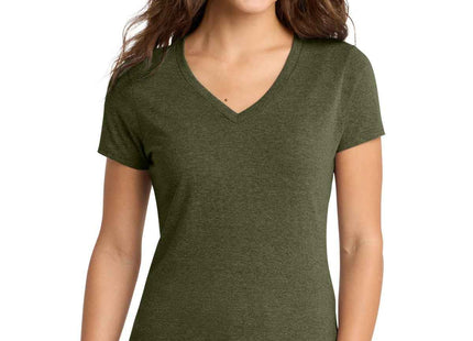 Port & Co Women's TriBlend VNeck Tee LPC330V Military Green Heather