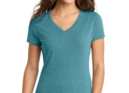 Port & Co Women's TriBlend VNeck Tee LPC330V Vivid Teal Heather