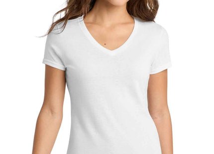 Port & Co Women's TriBlend VNeck Tee LPC330V White