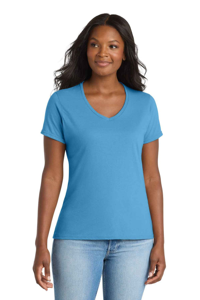 Port & Co Women's Performance Blend VNeck Tee LPC381V