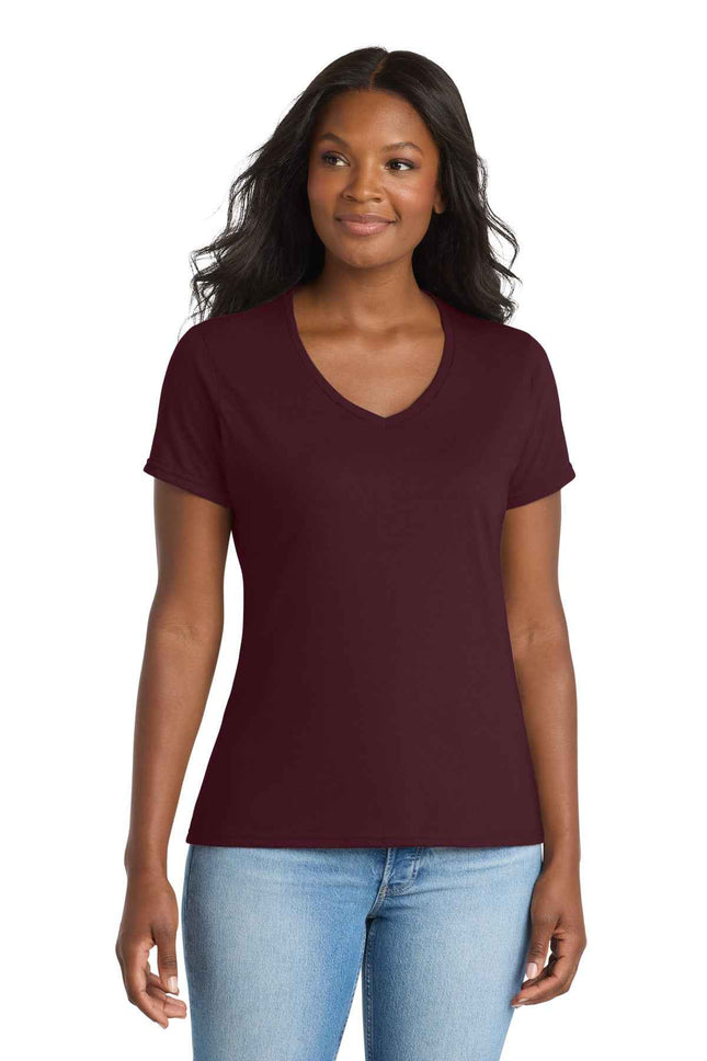 Port & Co Women's Performance Blend VNeck Tee LPC381V