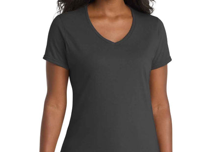 Port & Co Women's Performance Blend VNeck Tee LPC381V Charcoal