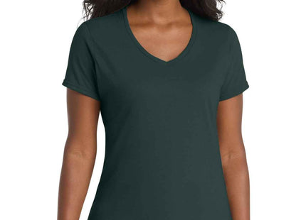 Port & Co Women's Performance Blend VNeck Tee LPC381V Dark Green