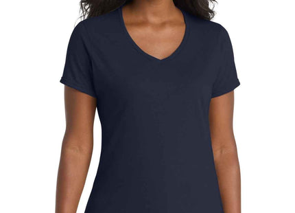 Port & Co Women's Performance Blend VNeck Tee LPC381V Deep Navy