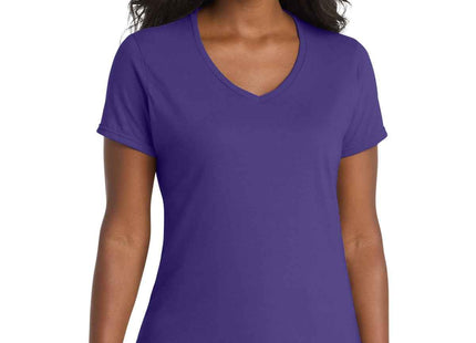 Port & Co Women's Performance Blend VNeck Tee LPC381V Purple